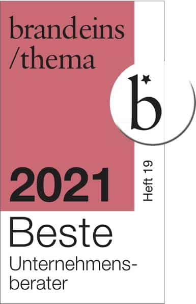 Auszeichnung Beste Unternehmensberater brandeins 2021